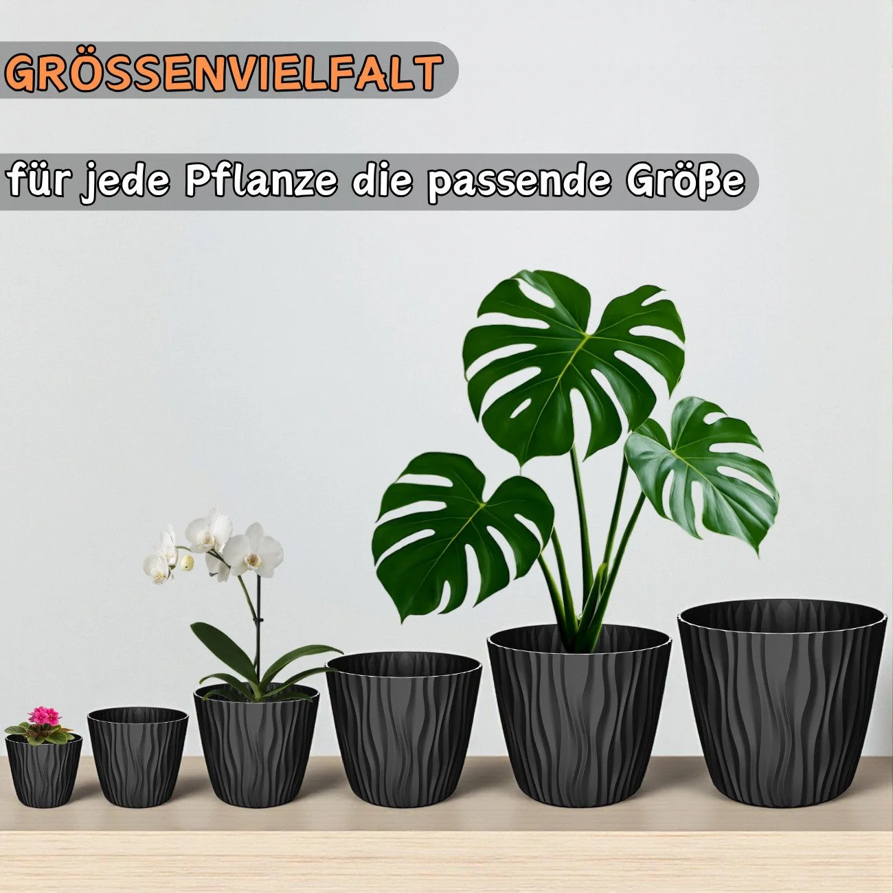 ENGELLAND – Blumentopf mit Drainagesystem & 3D-Wellenoptik